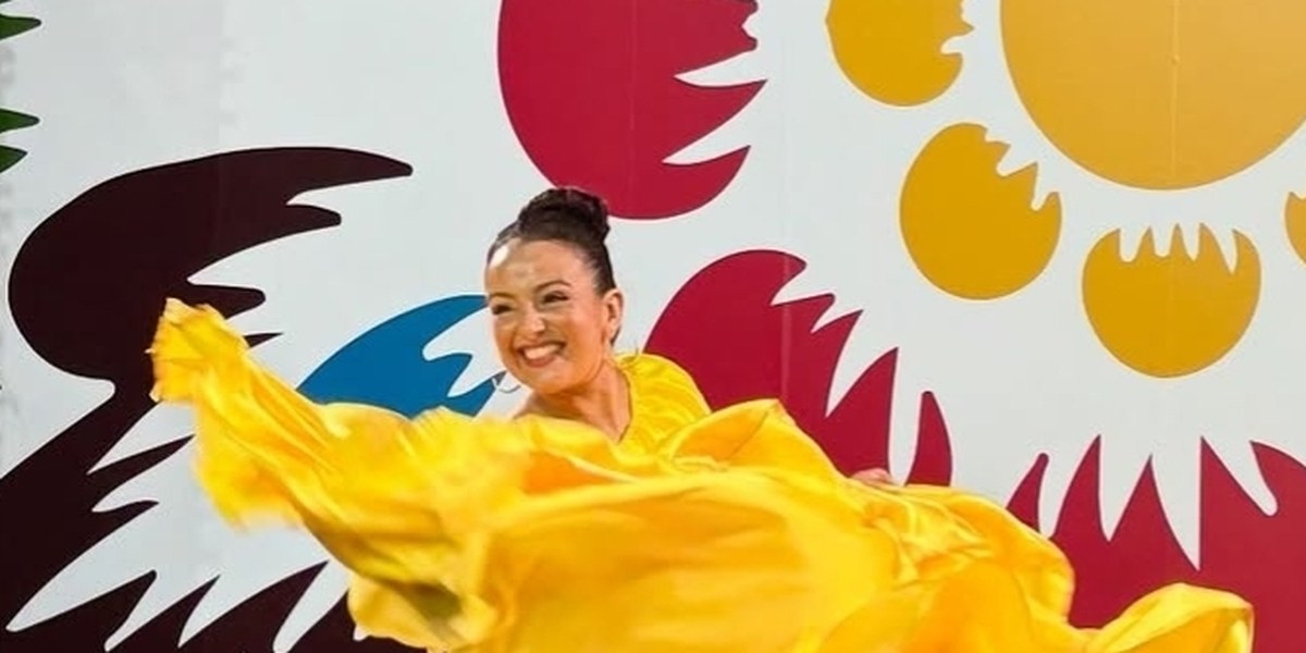 Cynthia Paniagua performing at a company cultural workshop