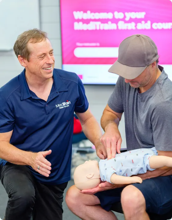 MediTrain instructor demonstrating infant CPR