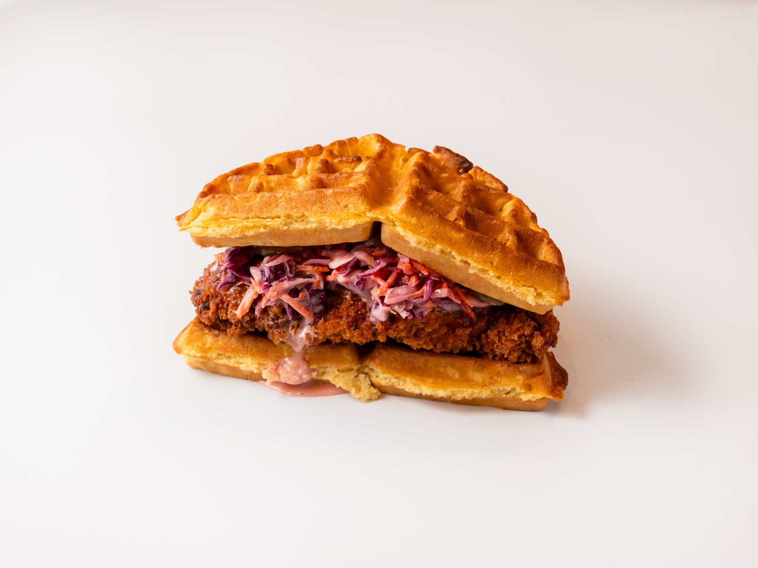 Hot Honey Chicken Waffle Sandwich