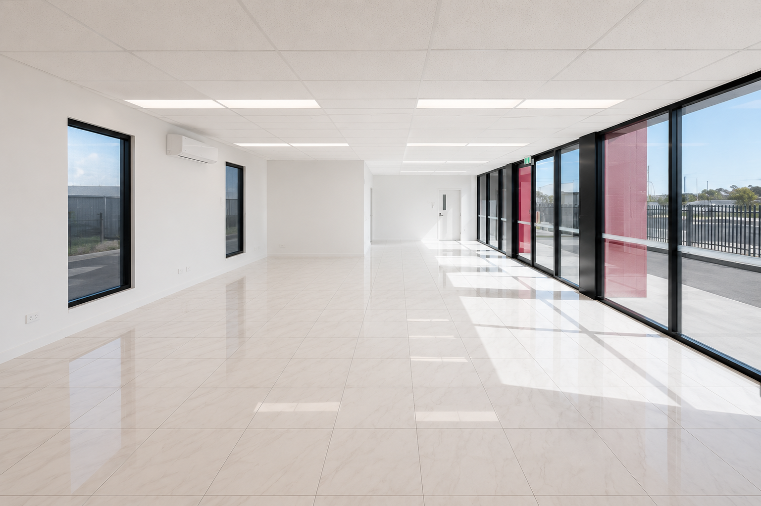[background image] image of modern office building exterior (for a ai biotech company)