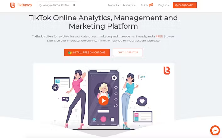TikBuddy TikTok analytics dashboard