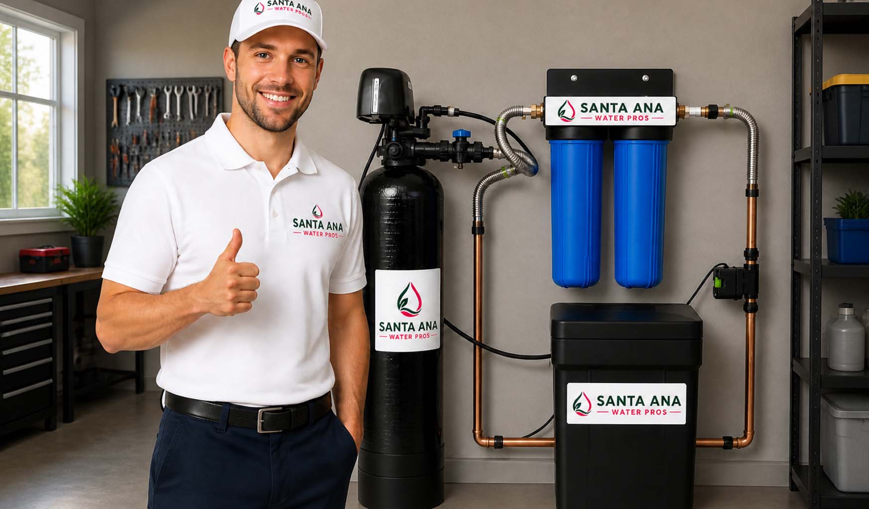 Water softener system for hard water in a Santa Ana home