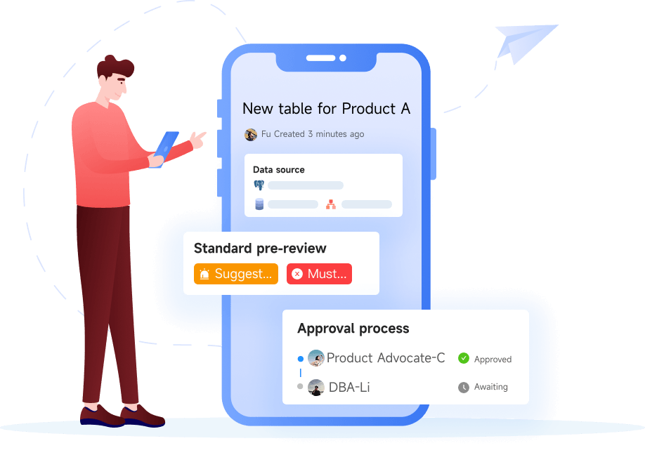 NineData Database DevOps Mobile Approval illustration
