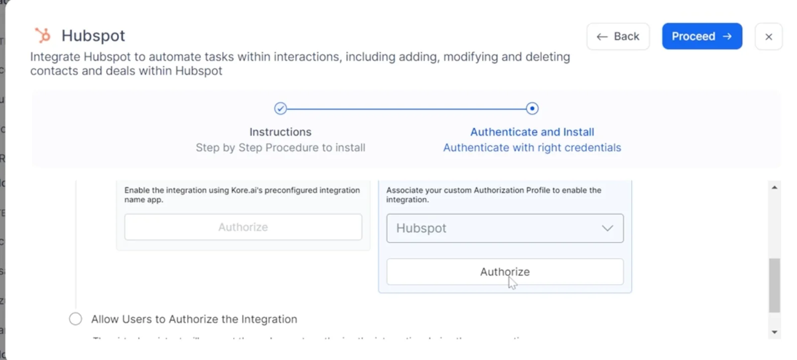 Hubspot integration