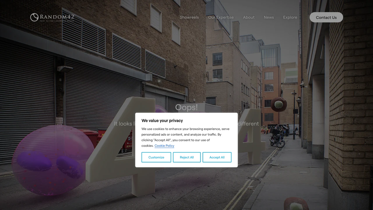 Random42 portfolio page showing its medical animation work