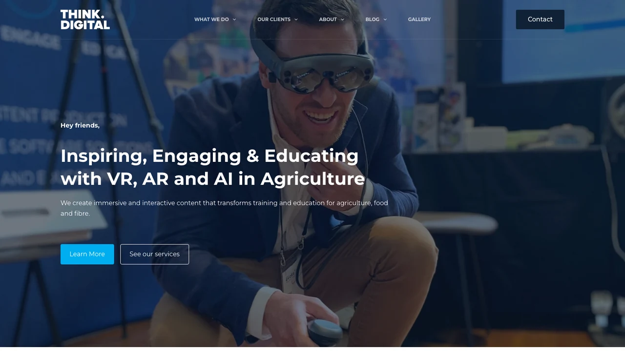 Think Digital website, on VR, AR and AI in Agriculture