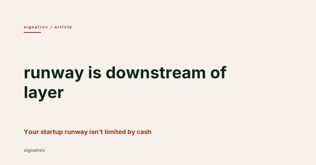 signalrev article cover: runway is downstream of layer