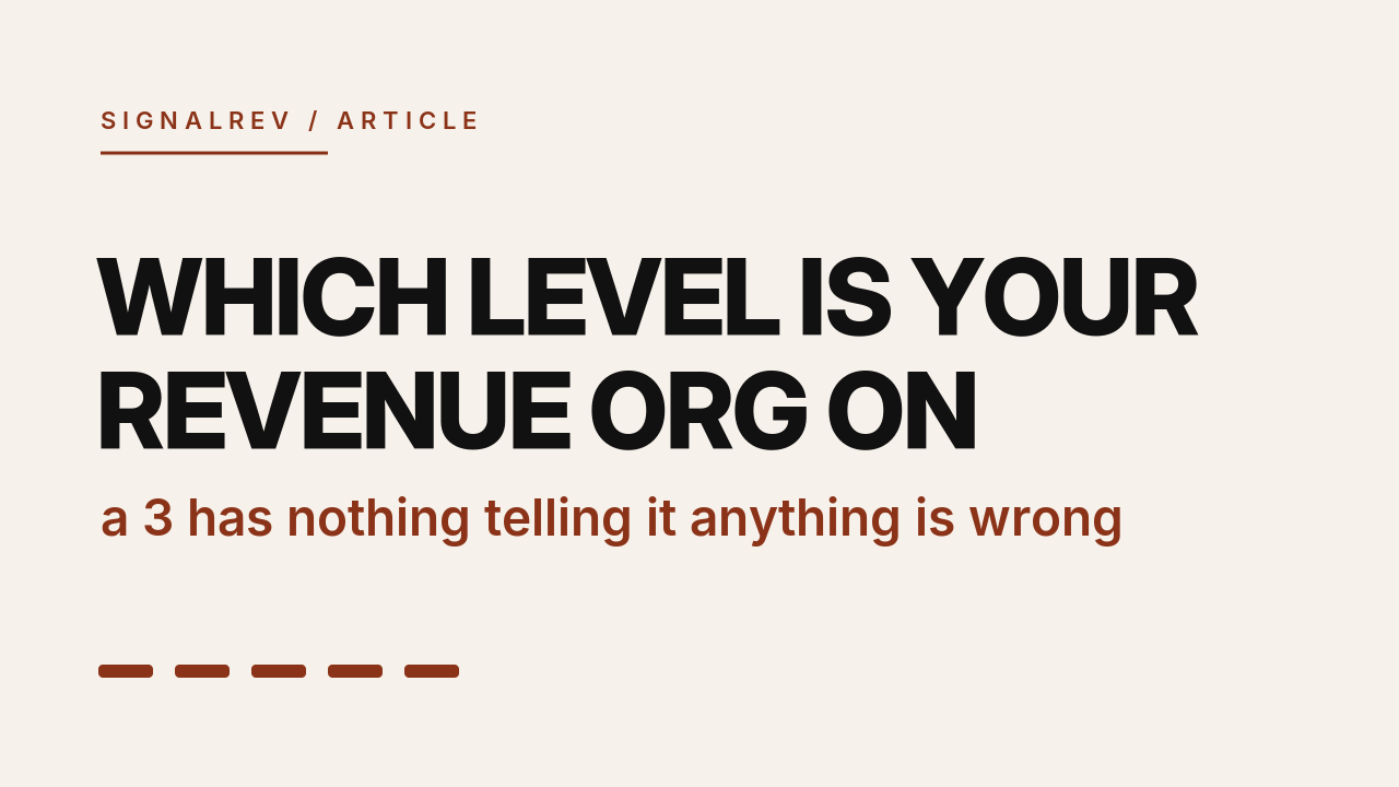 signalrev article cover: which level is your revenue org on