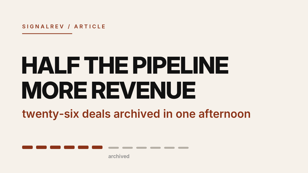 signalrev article cover: half the pipeline, more revenue