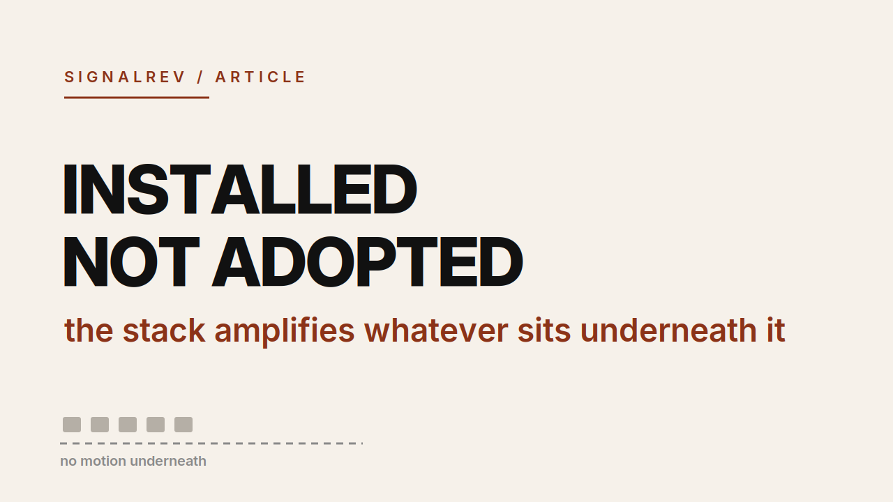 signalrev article cover: installed, not adopted