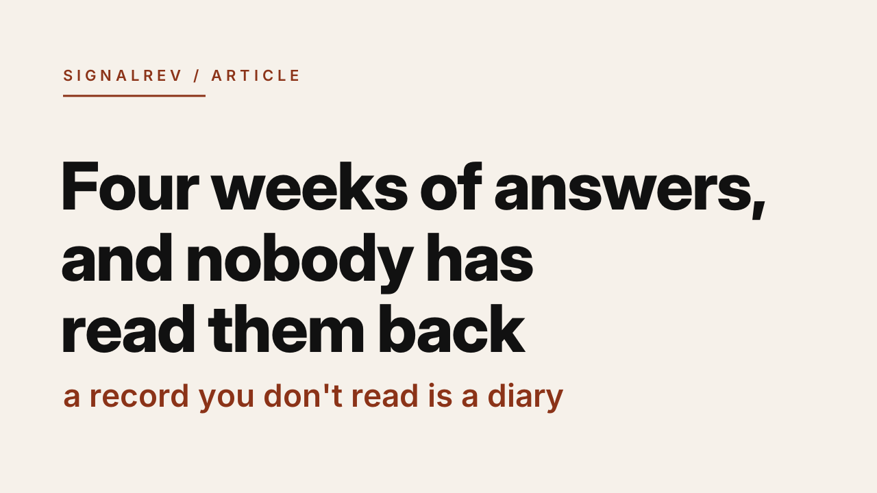 signalrev article cover: a record you don't read is a diary