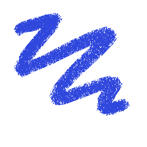 Blue textured zigzag squiggle on a white background.