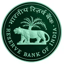 Reserve Bank of India emblem featuring a tiger walking in front of a palm tree.