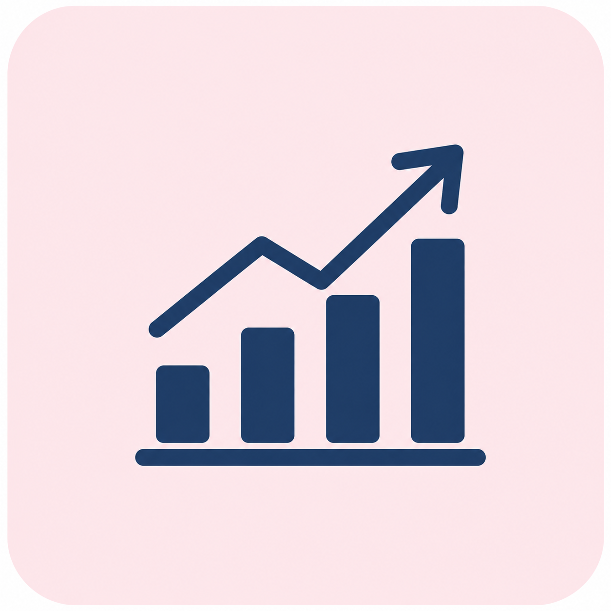 Scaling business growth trend line icon representing multi-warehouse distribution center support.