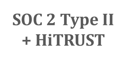 SOC 2 Type II and HITRUST certification badge
