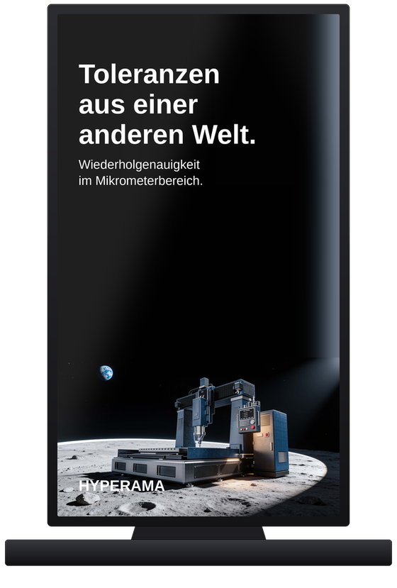 Messebildschirm im Hochformat