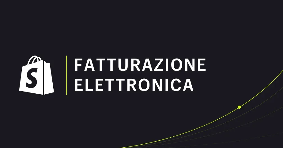 Grafica con il logo Shopify e la scritta Fatturazione elettronica