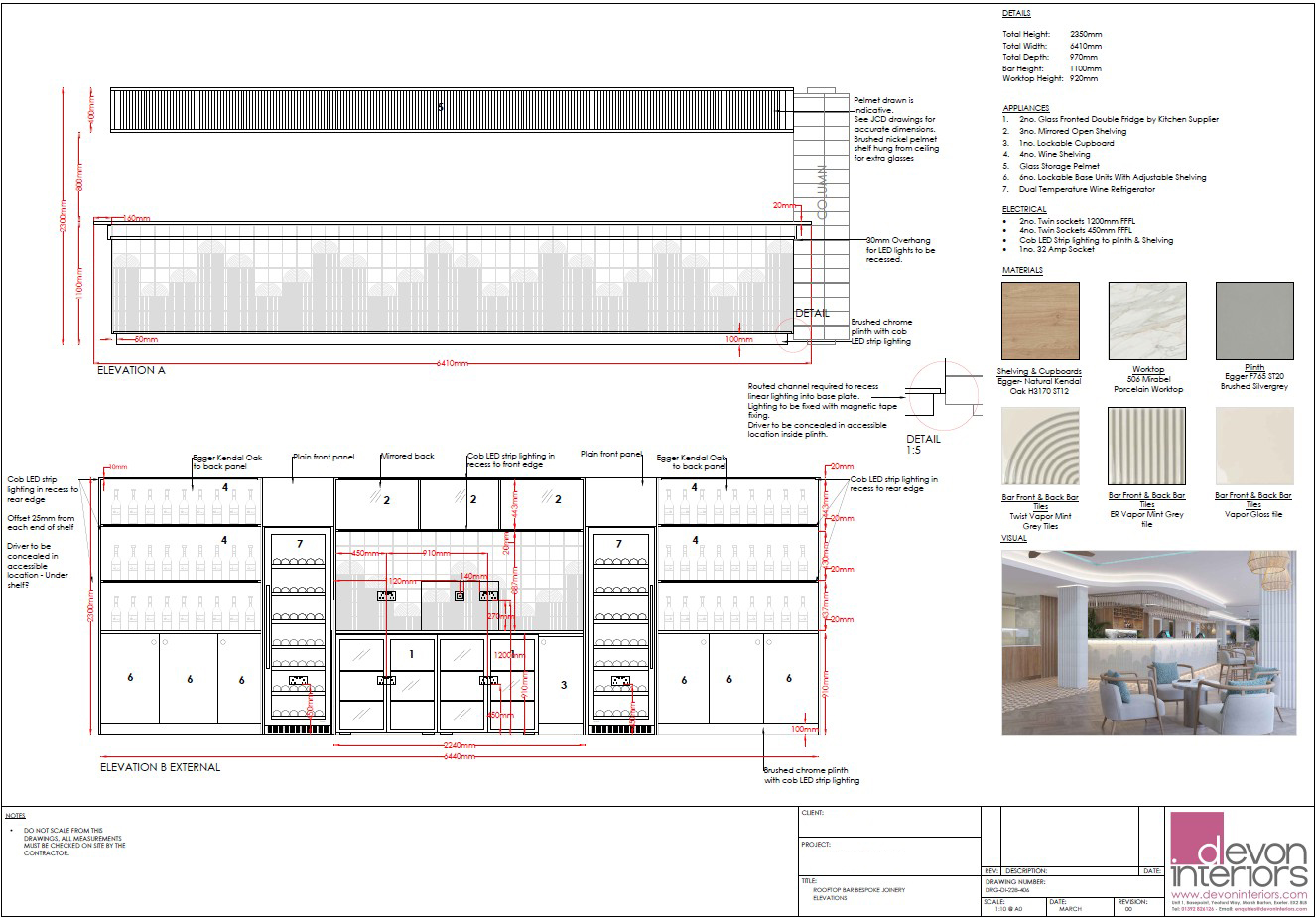 Detailed design technical drawing