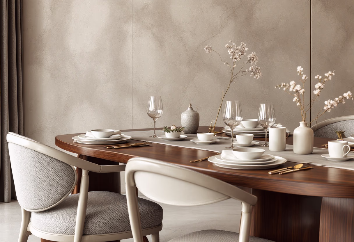 luxury apartment dining area interior (for a real estate tech)