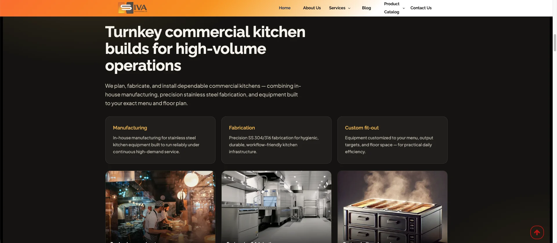 Shiva Kitchen Equipments commercial kitchen website project