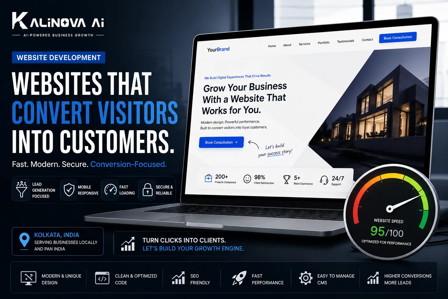 Conversion-focused website development for clear customer journeys and qualified enquiries