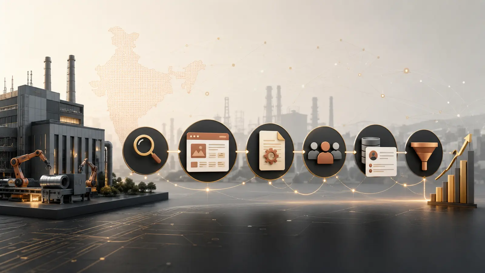 Digital marketing journey for Indian manufacturers from search discovery to qualified B2B enquiries