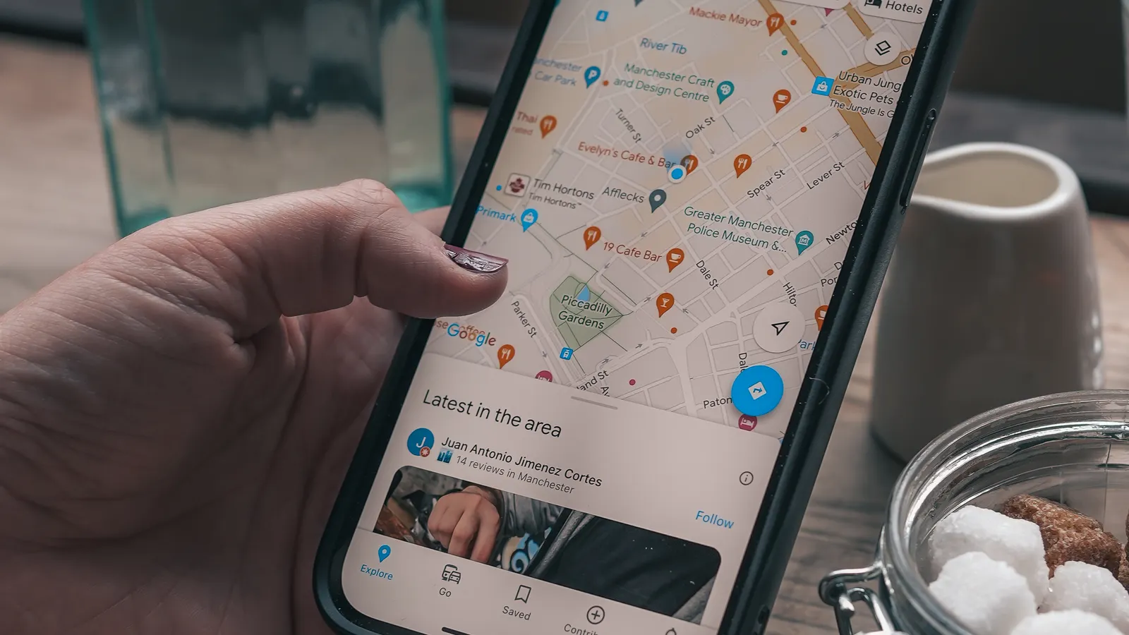 Smartphone map interface showing local search and location discovery for Kolkata service businesses