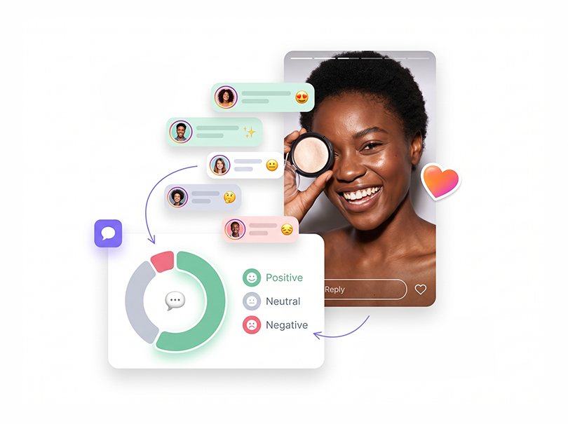 VibeCheck dashboard scoring audience comments as positive, neutral or negative