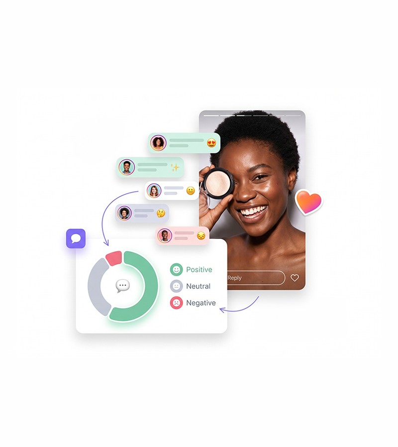 VibeCheck dashboard scoring audience comments as positive, neutral or negative