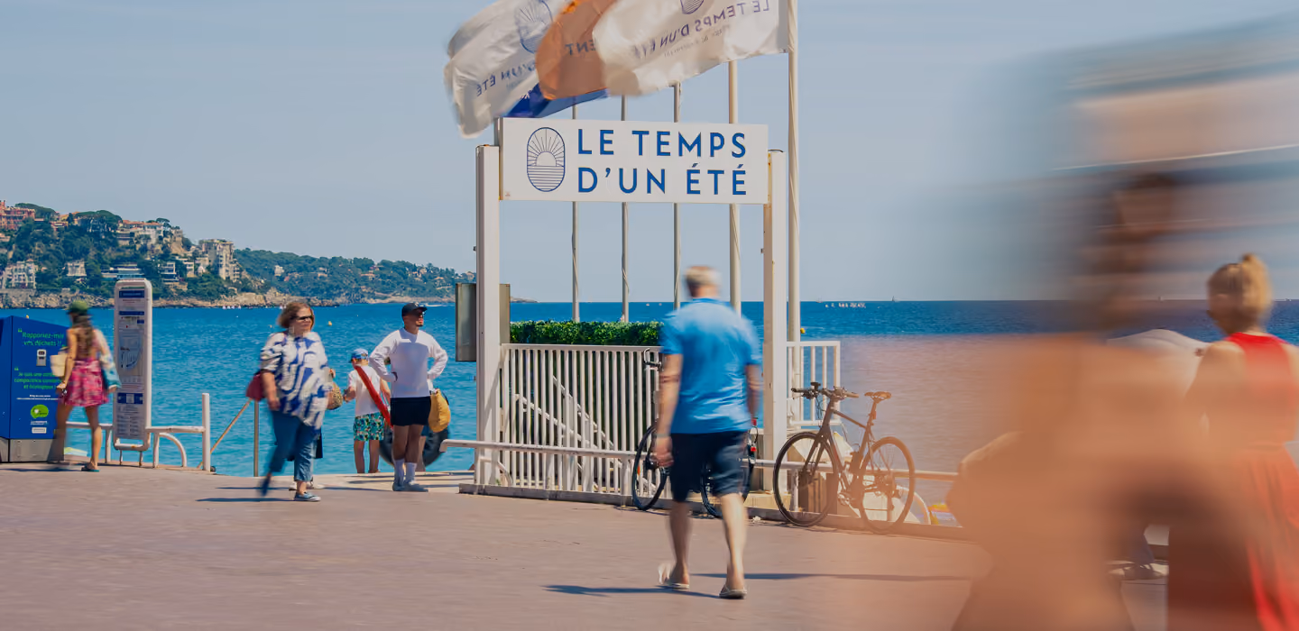 Panorama mer Méditerranée depuis la plage privée Nice
