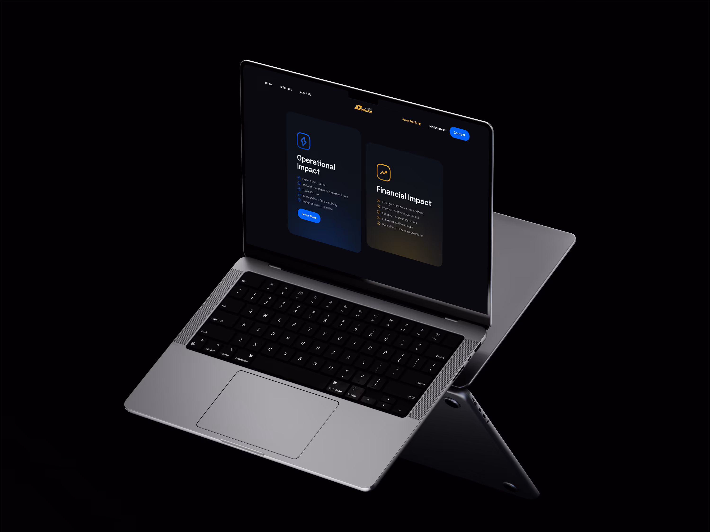 UI-Design der Impact-Cards für Superb Aerospace Technologies