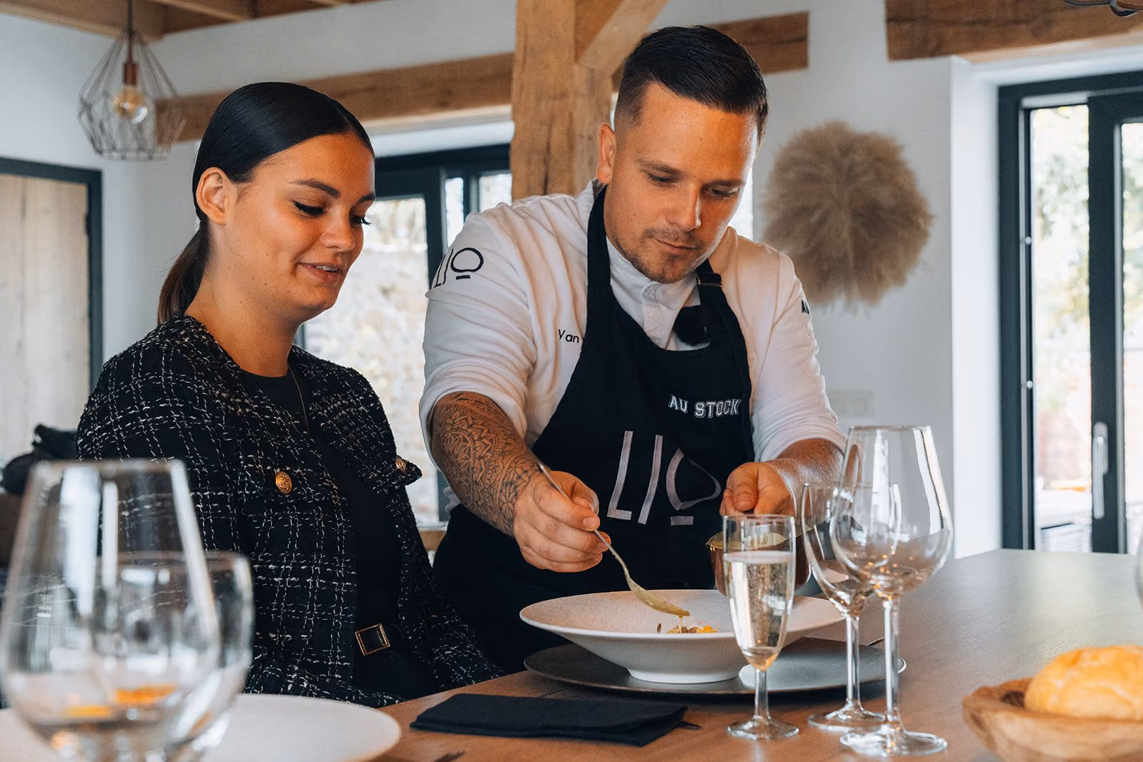 Repas préparé par Chef Lio lors d'une prestation de chef à domicile
