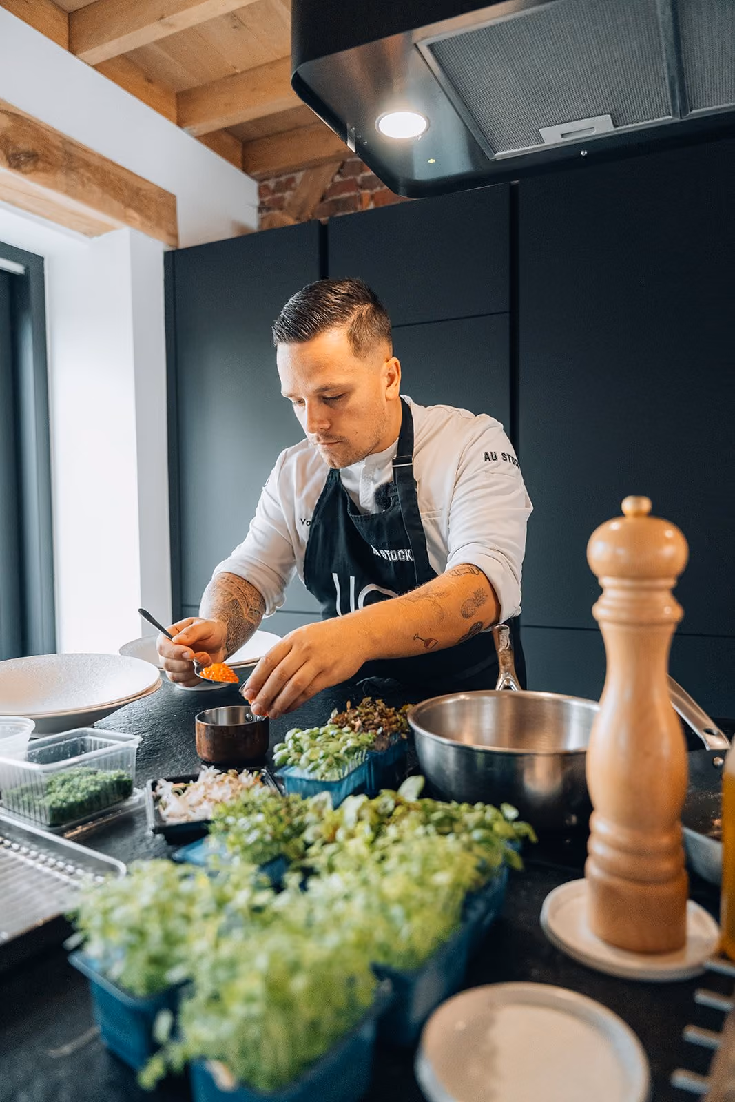 Repas préparé par Chef Lio lors d'une prestation de chef à domicile