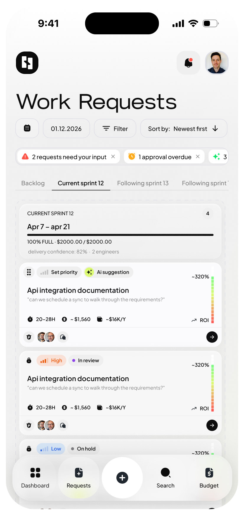 Selleris Connect opportunities screen on mobile — next best opportunity recommendations