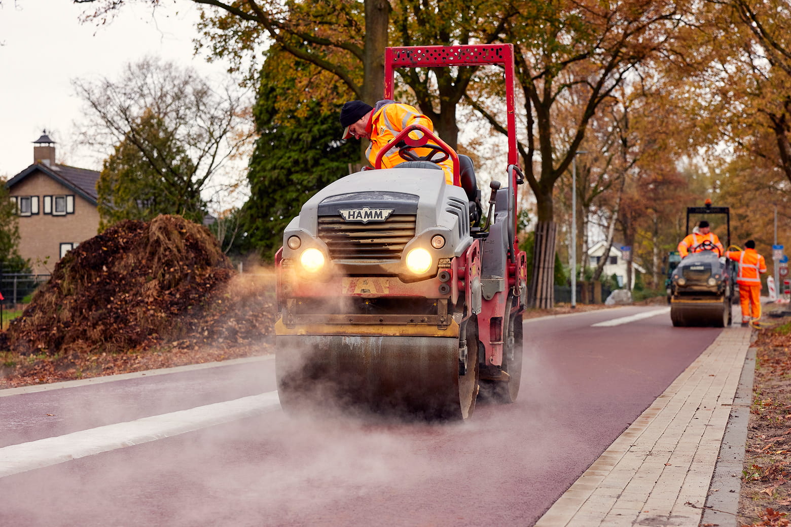 Wegwerkzaamheden door Asfaltbouw
