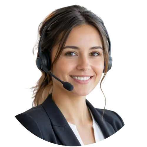 Freundliche Frau mit Headset als Symbol für Kontaktaufnahme und Rückrufservice