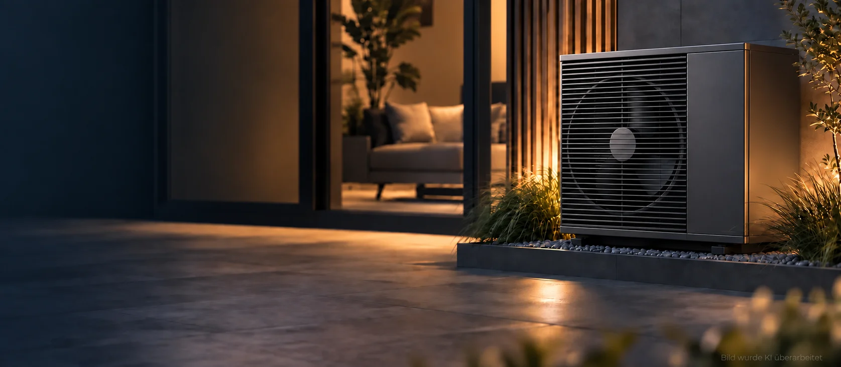 Moderne Luft-Wasser-Wärmepumpe für ein energieeffizientes Zuhause