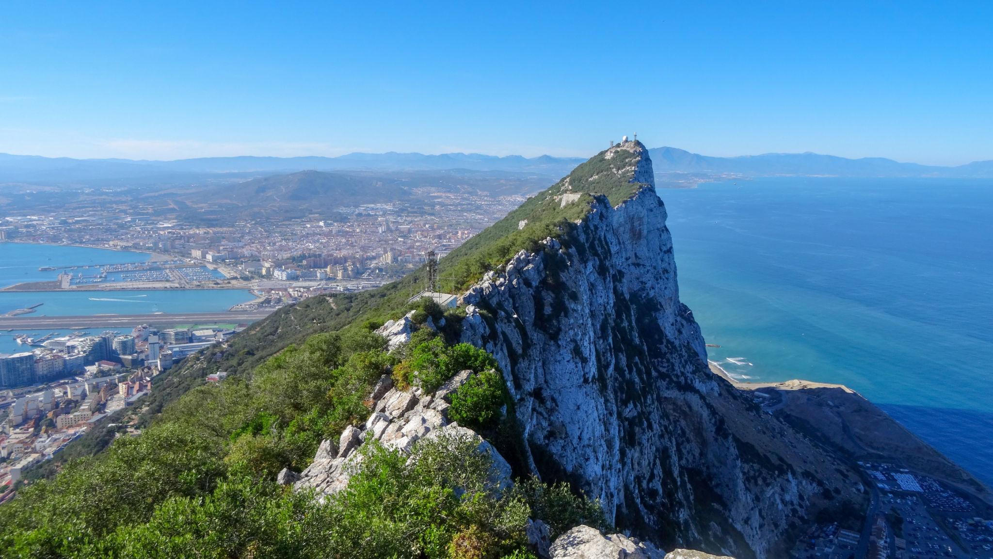The Rock of Gibraltar seen from across the bay
