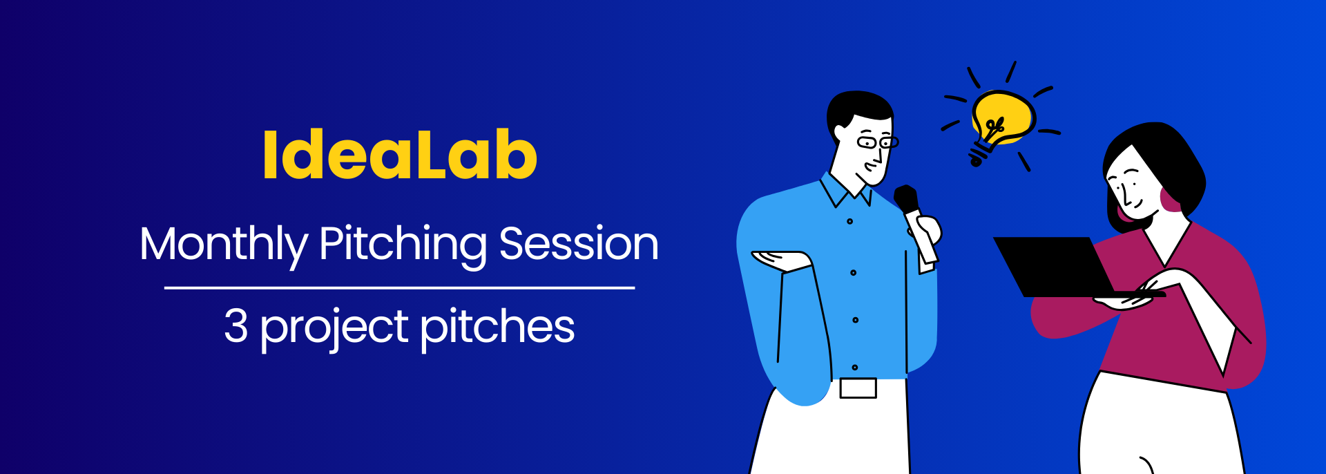 IdeaLab monthly pitching session banner