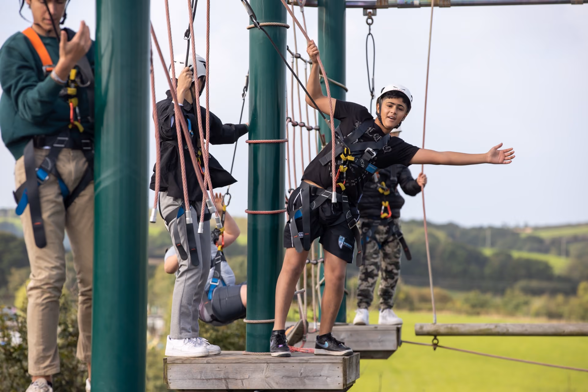 Kingsley boarders relaxing together outside their boarding house