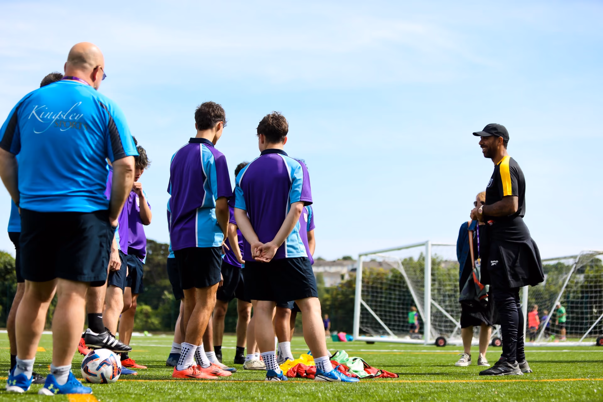 Young footballers in an FC Kingsley Football Academy coaching session