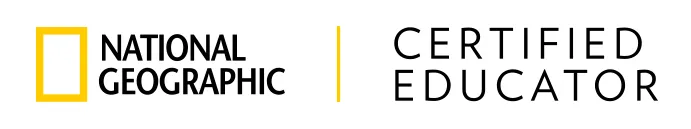National Geographic logo with a yellow rectangular outline followed by the words Certified Educator separated by a vertical yellow line.
