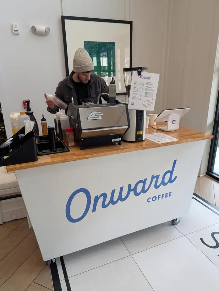 Onward Coffee cart on a film or photo production set