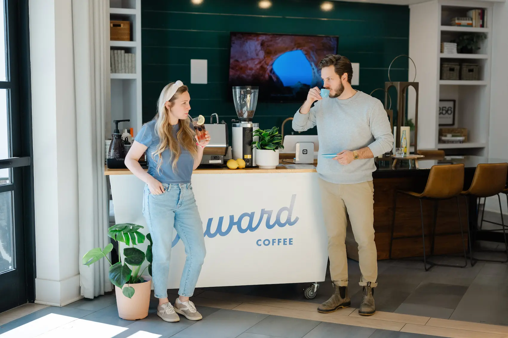Onward Coffee cart catering an event