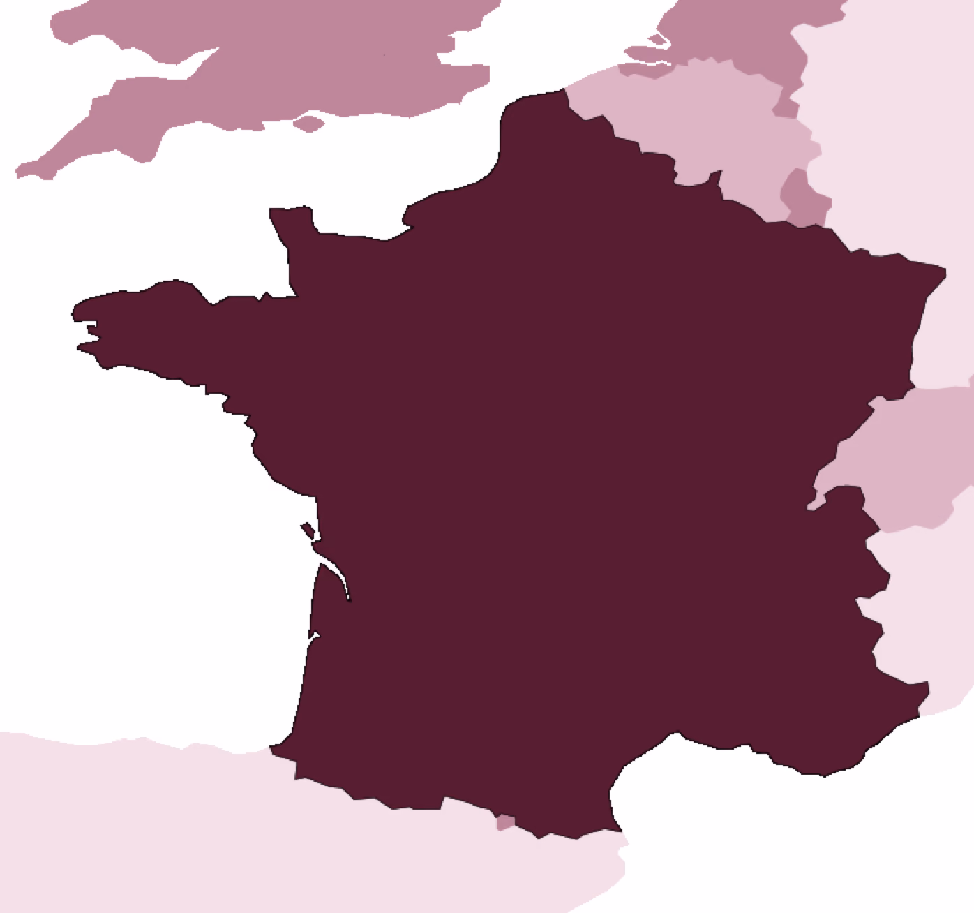 Carte de France du réseau Orgasmeat