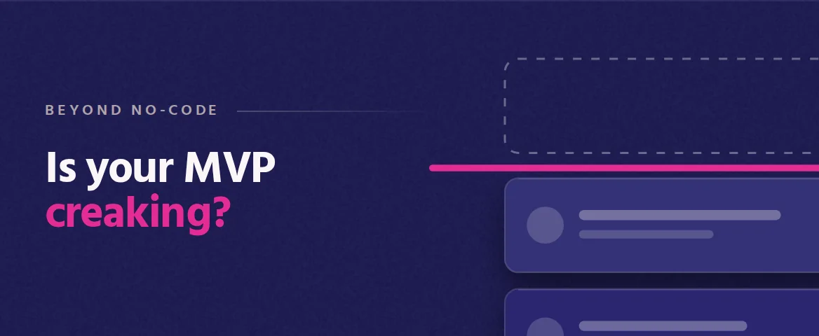 Is your MVP creaking? Cover illustration: app cards pressed hard against a pink ceiling line.