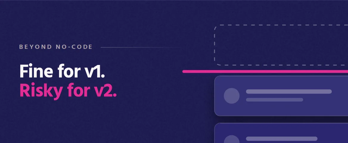 Fine for v1. Risky for v2. Cover illustration: app cards pressed hard against a pink ceiling line.