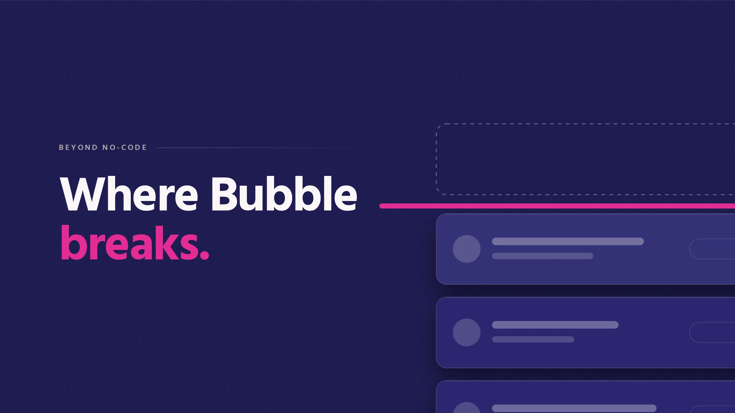 Where Bubble breaks. Cover illustration: app cards pressed hard against a pink ceiling line.