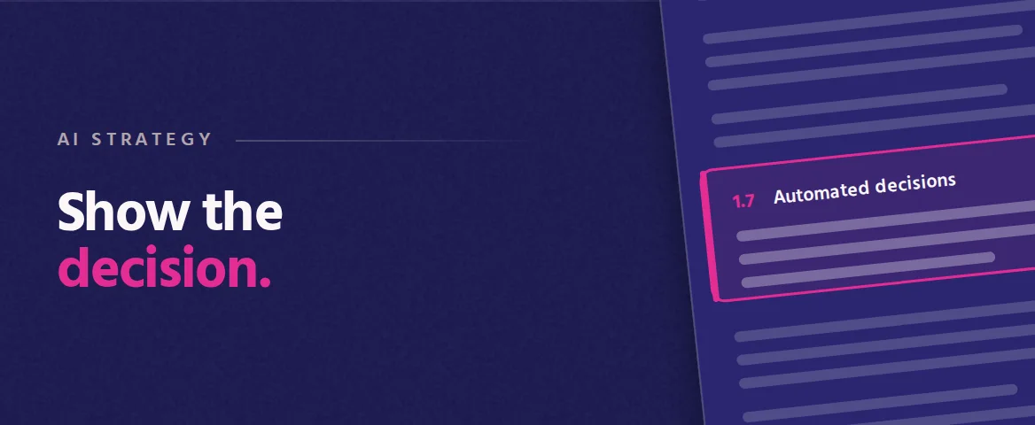 Show the decision. Cover illustration: a privacy policy with a highlighted clause on automated decisions and a 10 December tab.