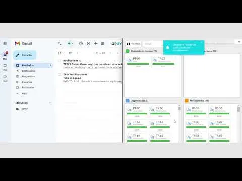 Notificación de movimiento de equipos